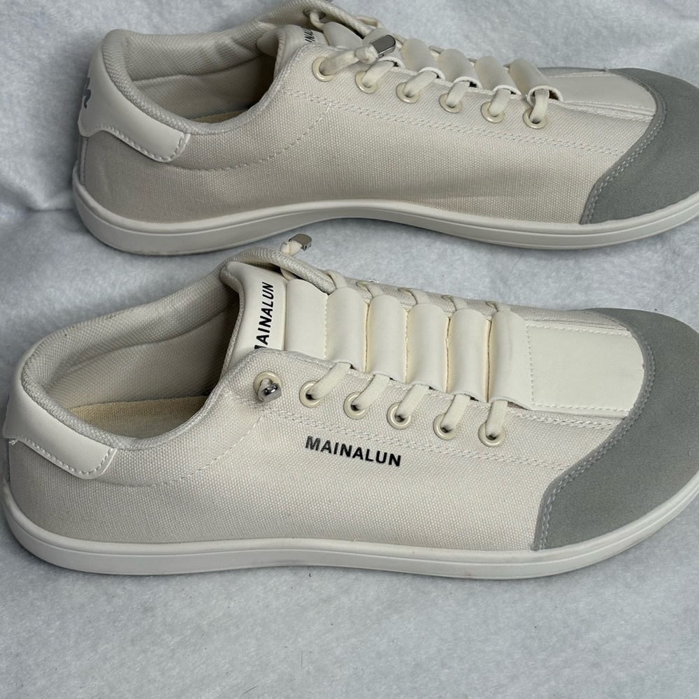 Mainalun White Canvas Sneakers | Men’s Size 44 (US 10.5)